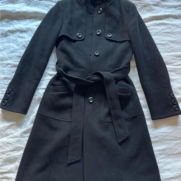 Ted Baker - Black wool trench coat size 2 - Picture 5 of 9